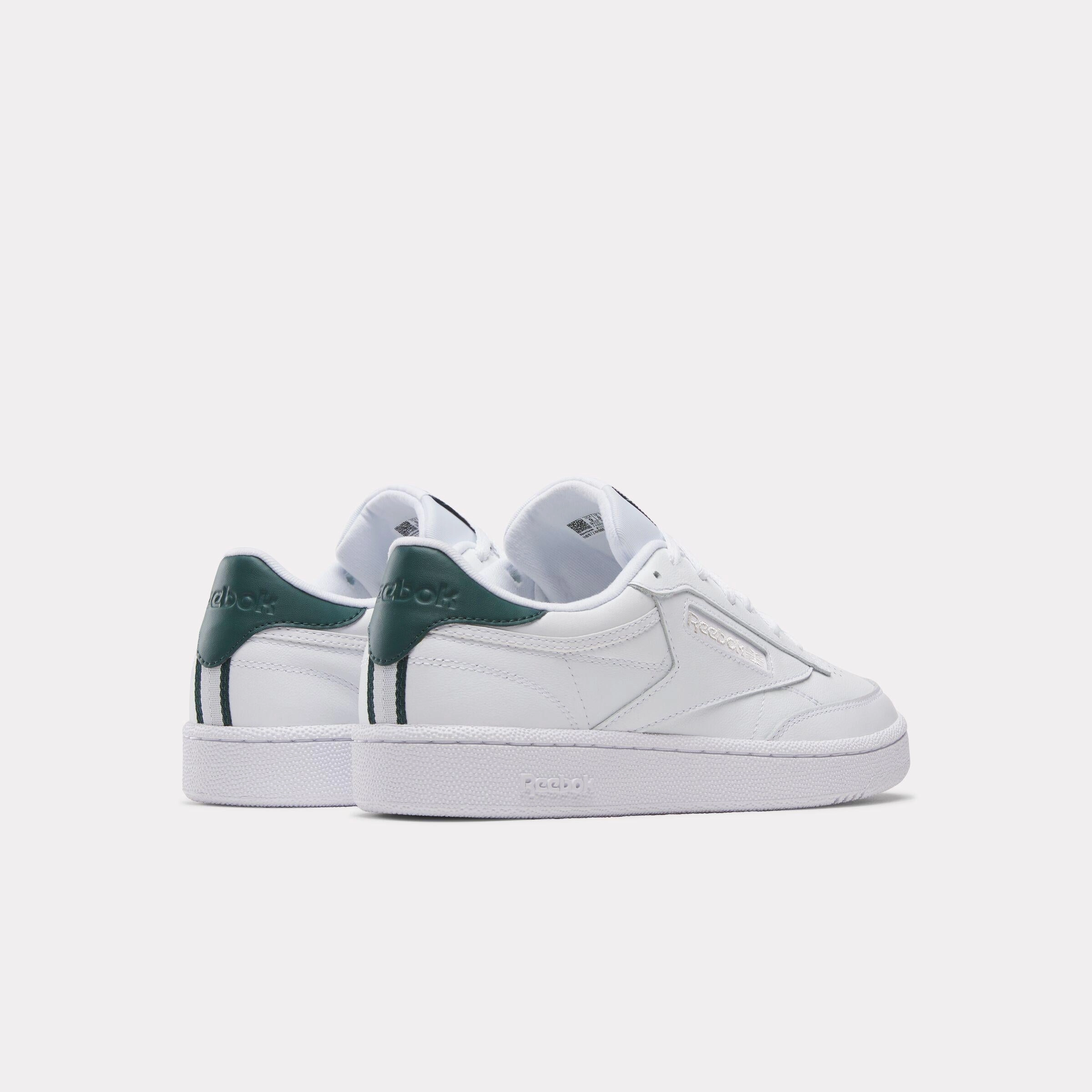 Active Step-On Glide Reebok Footwear Men Club C 85 Shoes - 40th Anniversary WHITE/BREAKAWAYGREEN/FLINTGREY