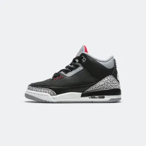 Air Jordan 3 Retro (GS) - Black/Fire Red-Cement Grey-Summit White Stylish Option Padded Tongue