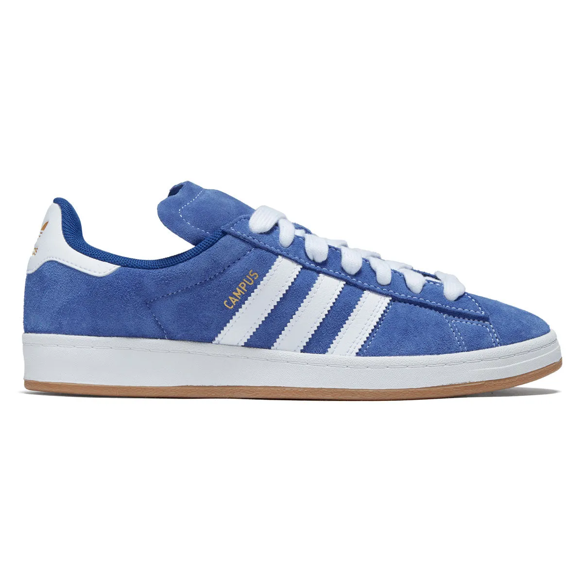 Adidas Campus ADV Shoes - Royal Blue/Ftwr White/Gold Metallic Skate Fit Classic Style