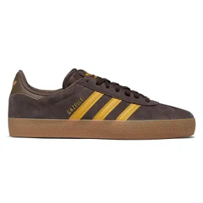 Adidas Gazelle Adv Shoes - Dark Brown/Yellow/Earth Strata Clean Ride Rugged Ride