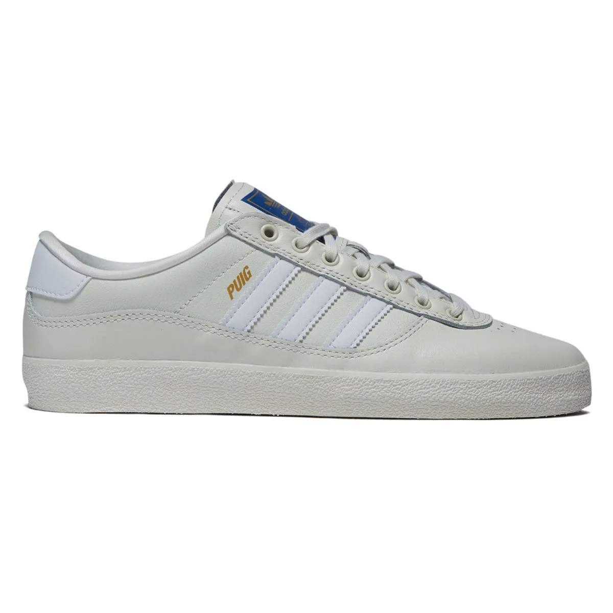Adidas Puig Indoor Shoes - Off White/Ftwr White/Blue Bird Board Action Fit Responsive Fit