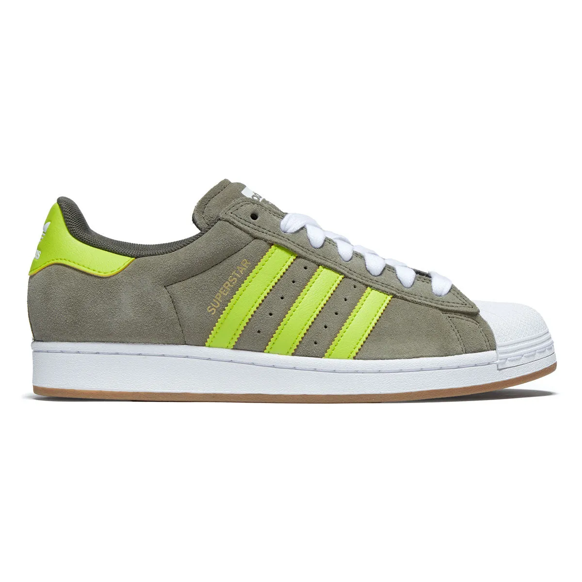 Adidas Superstar ADV Shoes - Olive Strata/Yellow/Gold Metallic Comfort Ride