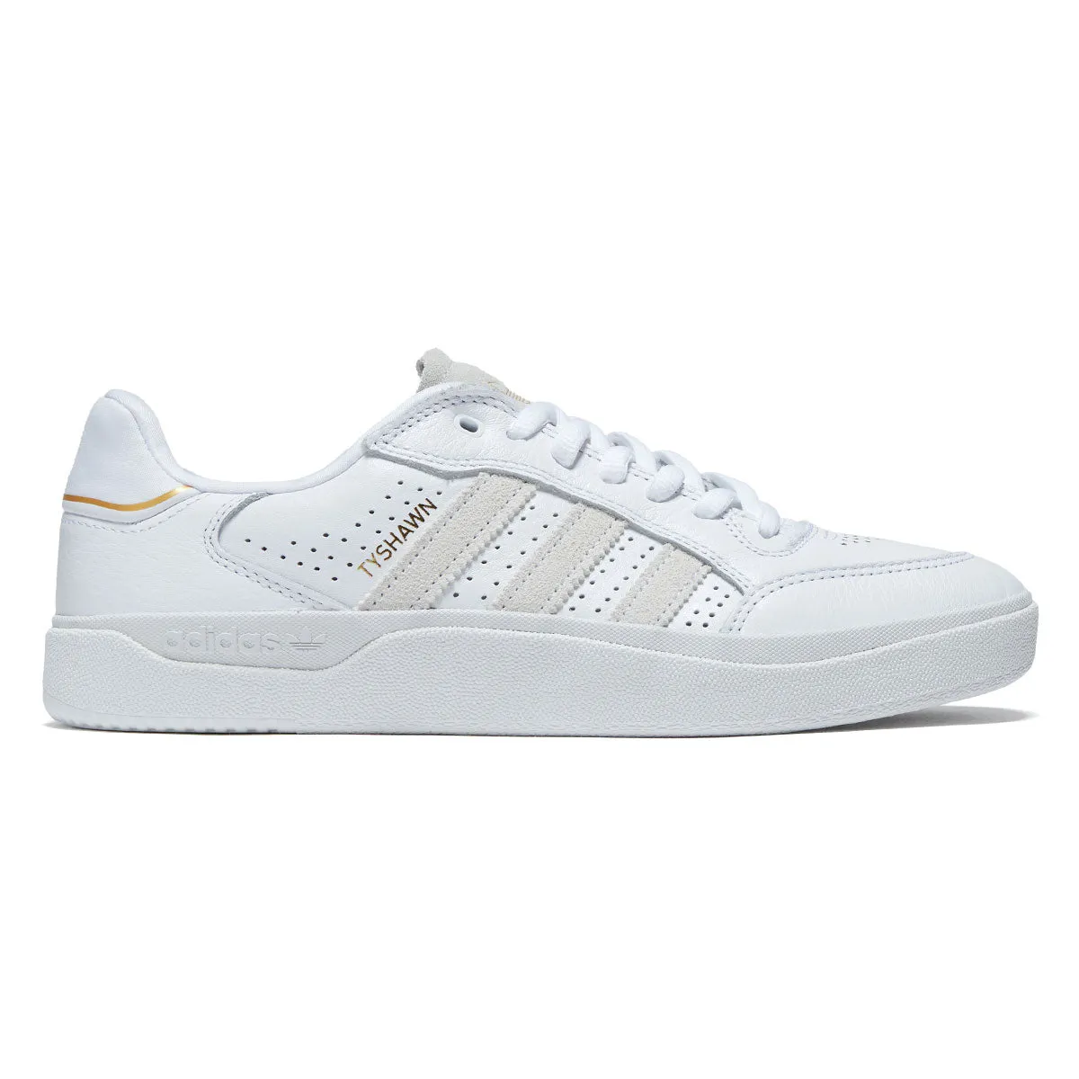 Free Motion Adidas Tyshawn Low Shoes - Ftwr White/Ftwr White/Gold Metallic