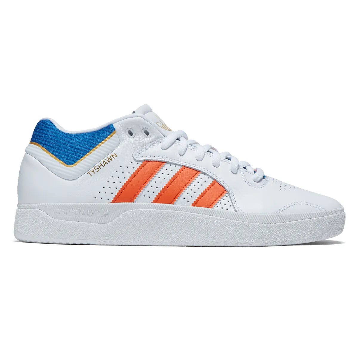 Skate Style Lightweight Walk Adidas Tyshawn Shoes - Ftwr White/Orange/Bluebird