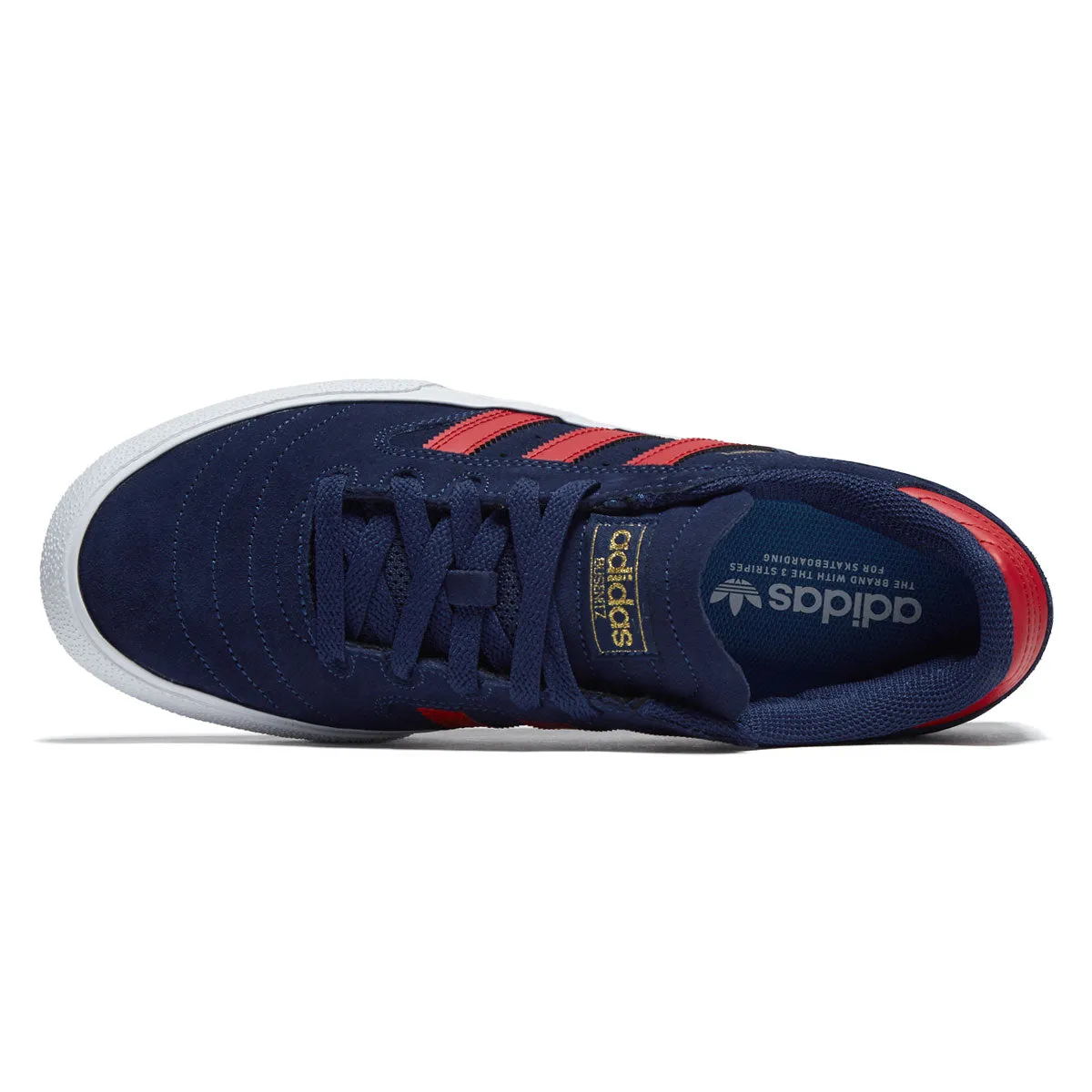 Air Flex Adidas Busenitz Vulc II Shoes - Dark Blue/Better Scarlet/Gold Metallic