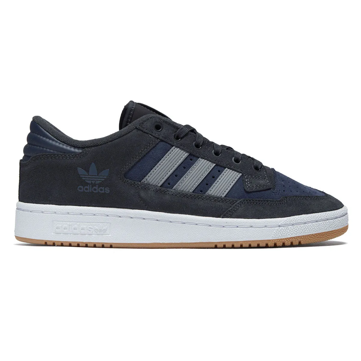 Adidas Centennial 85 Low Adv Shoes - Carbon/Grey Heather/Navy Grip Enhancement Soft Touch