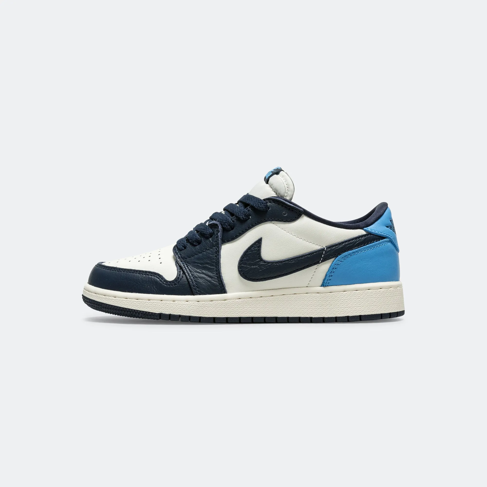 Quick Adjustment Eco conscious Air Jordan 1 Low OG (GS) - Obsidian/University Blue-Sail