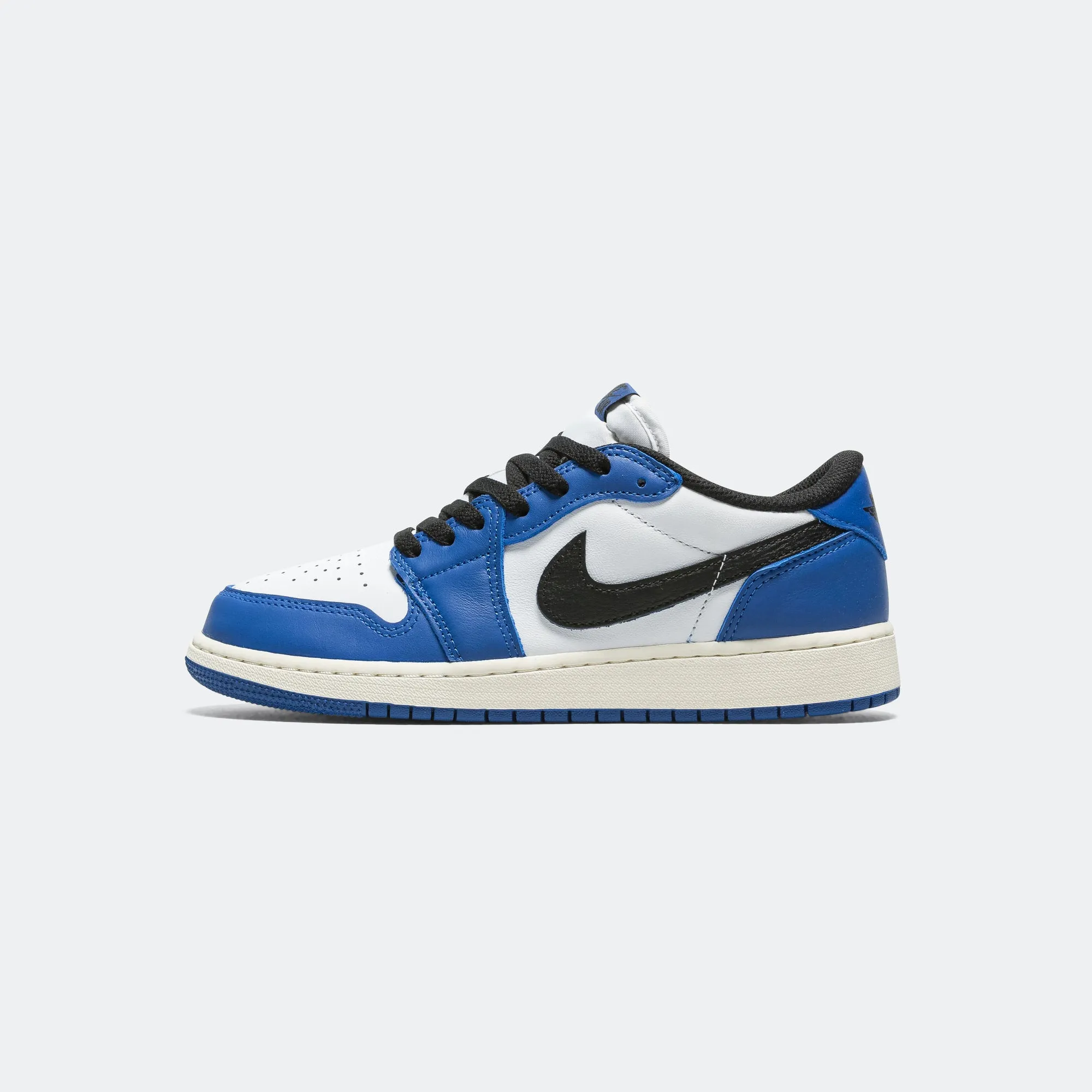 Air Jordan 1 Low OG (GS) - White/Black-Game Royal-Sail Fashion-forward materials