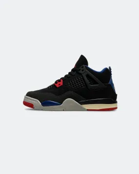 Air Jordan 4 Retro (PS) - Black/Fire Red-Deep Royal Bue All-around traction Active Step