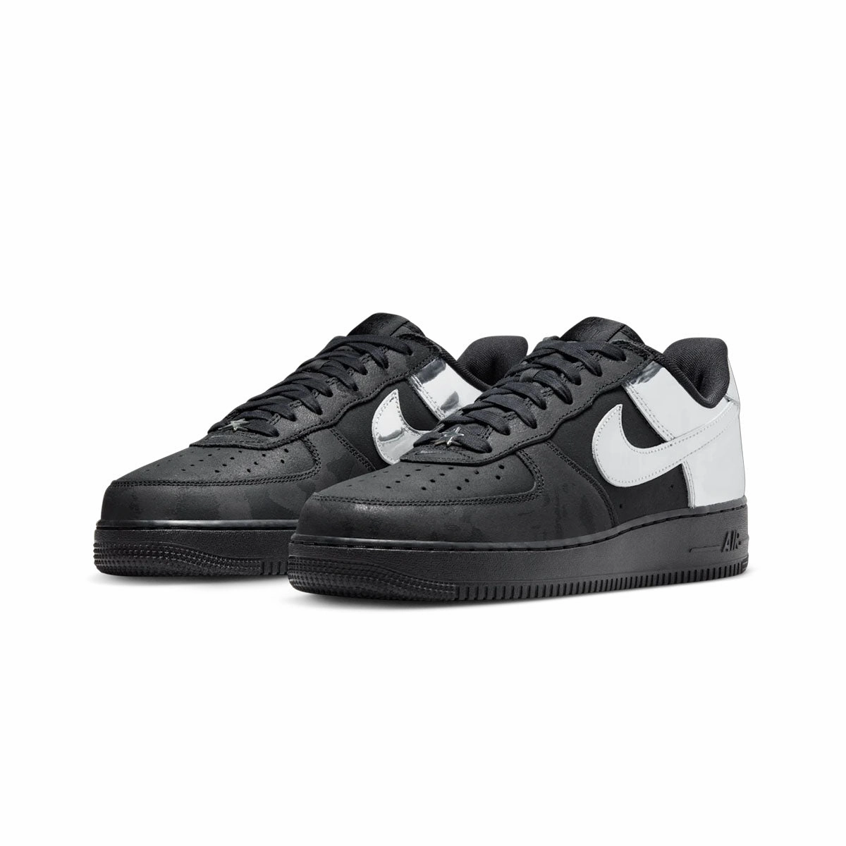 Air Force 1 Low 'Black Metallic Silver' Stylish Sole