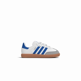 Toddler's Samba OG EL 'White Blue' Olive Tone