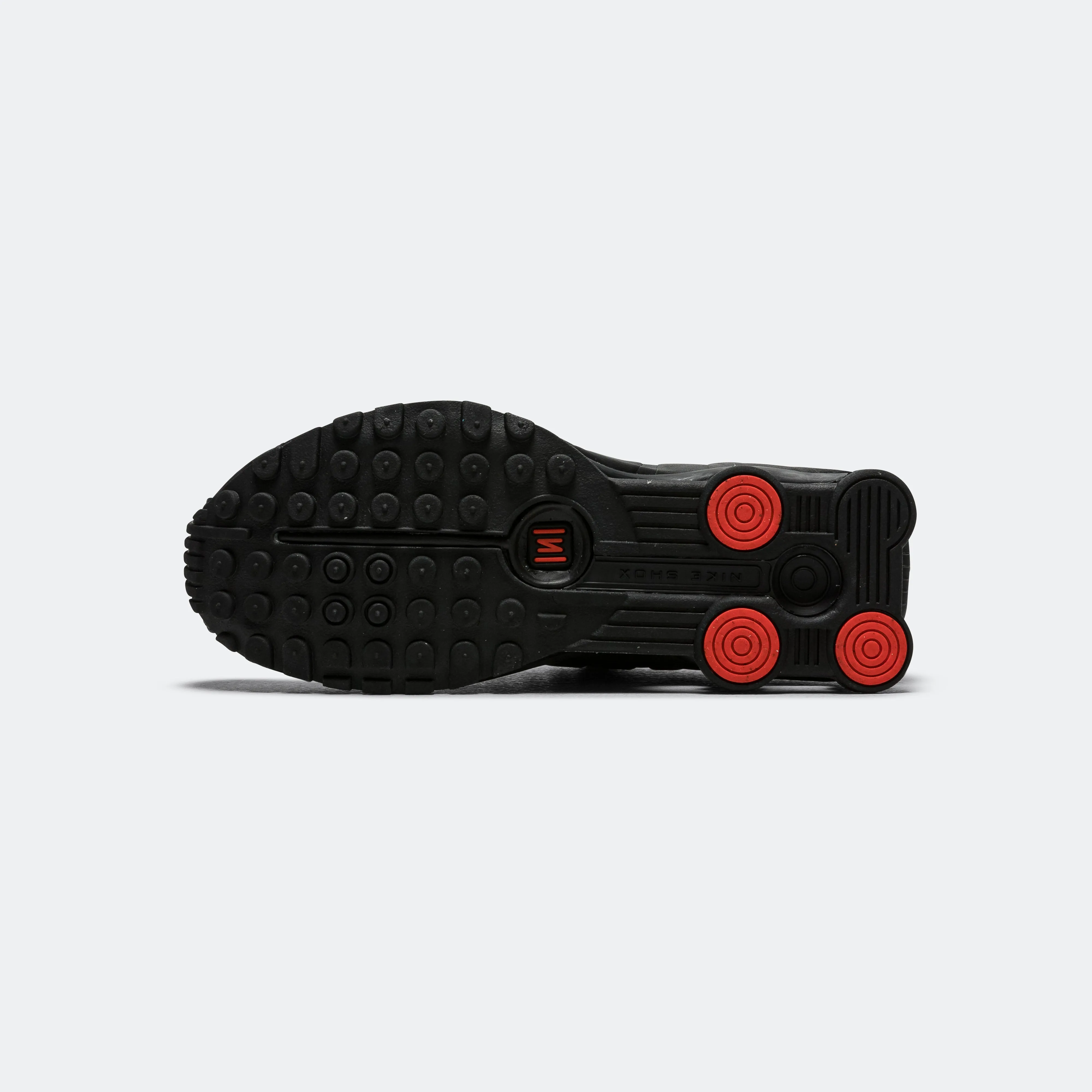 All Around Womens Shox R4 - Black/Black-Max Orange