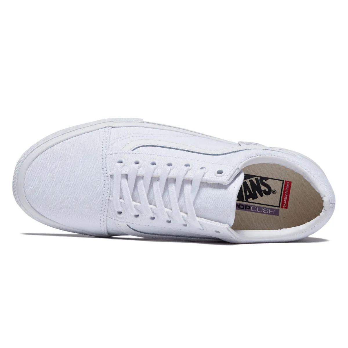 All Day Fit Vans Skate Old Skool Shoes - Canvas True White