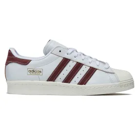 Grip Control Adidas Superstar 80 ADV Shoes - Crystal White/Red/Off White