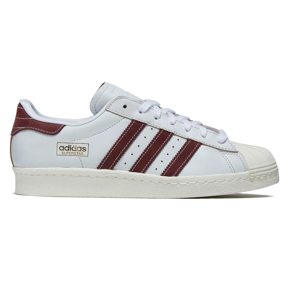 Grip Control Adidas Superstar 80 ADV Shoes - Crystal White/Red/Off White