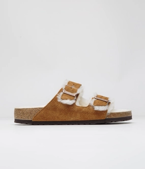 All Weather Adventure Slides Orthopedic Sandals Birkenstock Arizona Shearling Sandals - Mink