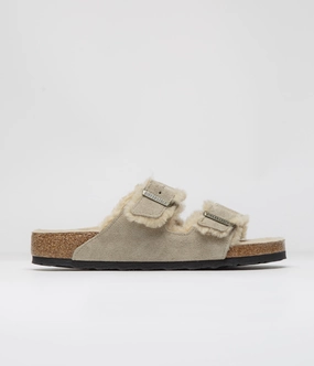 All Weather Adventure Slides Birkenstock Arizona Shearling Sandals - Taupe