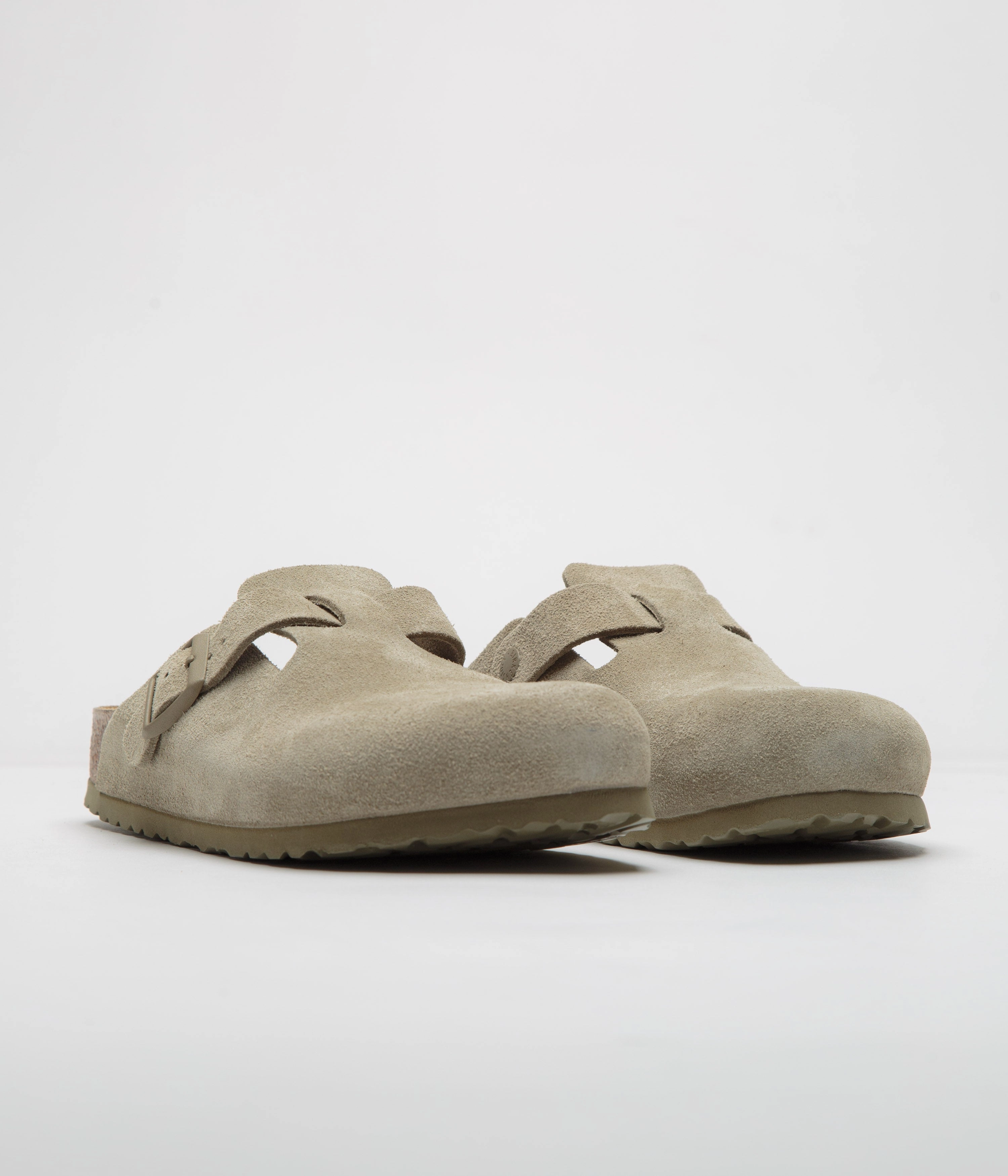 Birkenstock Boston Sandals - Faded Khaki Adjustable Comfort