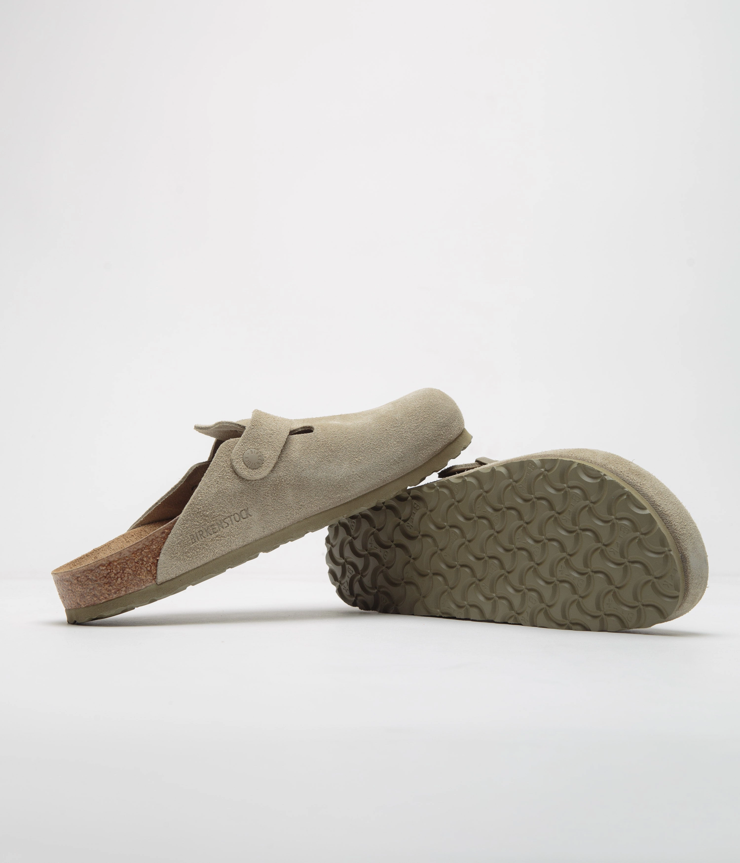 Birkenstock Boston Sandals - Faded Khaki Adjustable Comfort