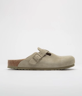 Birkenstock Boston Sandals - Faded Khaki Comfort Slides