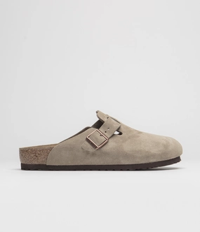 Birkenstock Boston Sandals - Taupe Natural Comfort Shoes Sport Slides