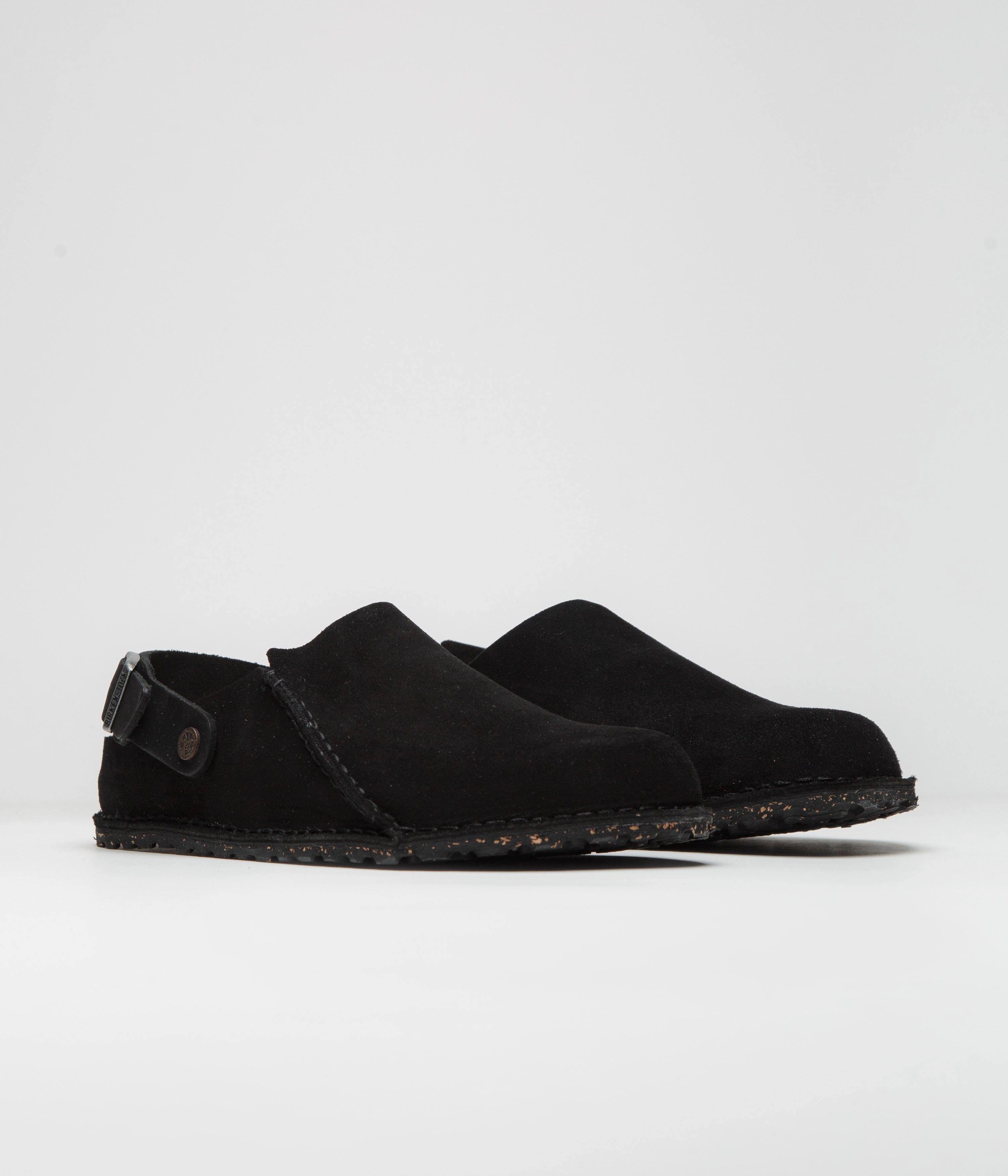 Birkenstock Lutry Narrow Premium Suede Sandals - Black Comfort Look