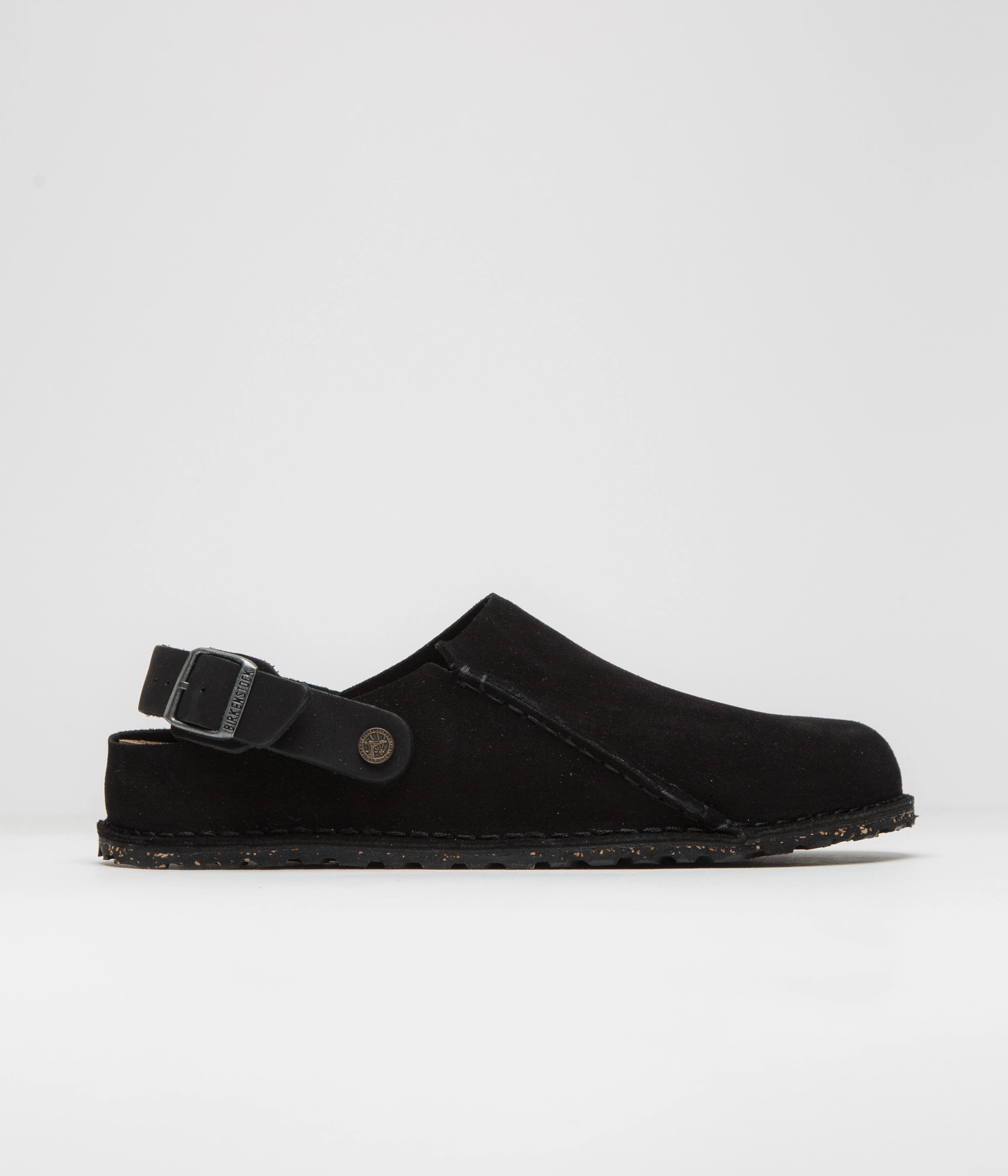 Birkenstock Lutry Narrow Premium Suede Sandals - Black Step In Slides Fashion Comfort Slides