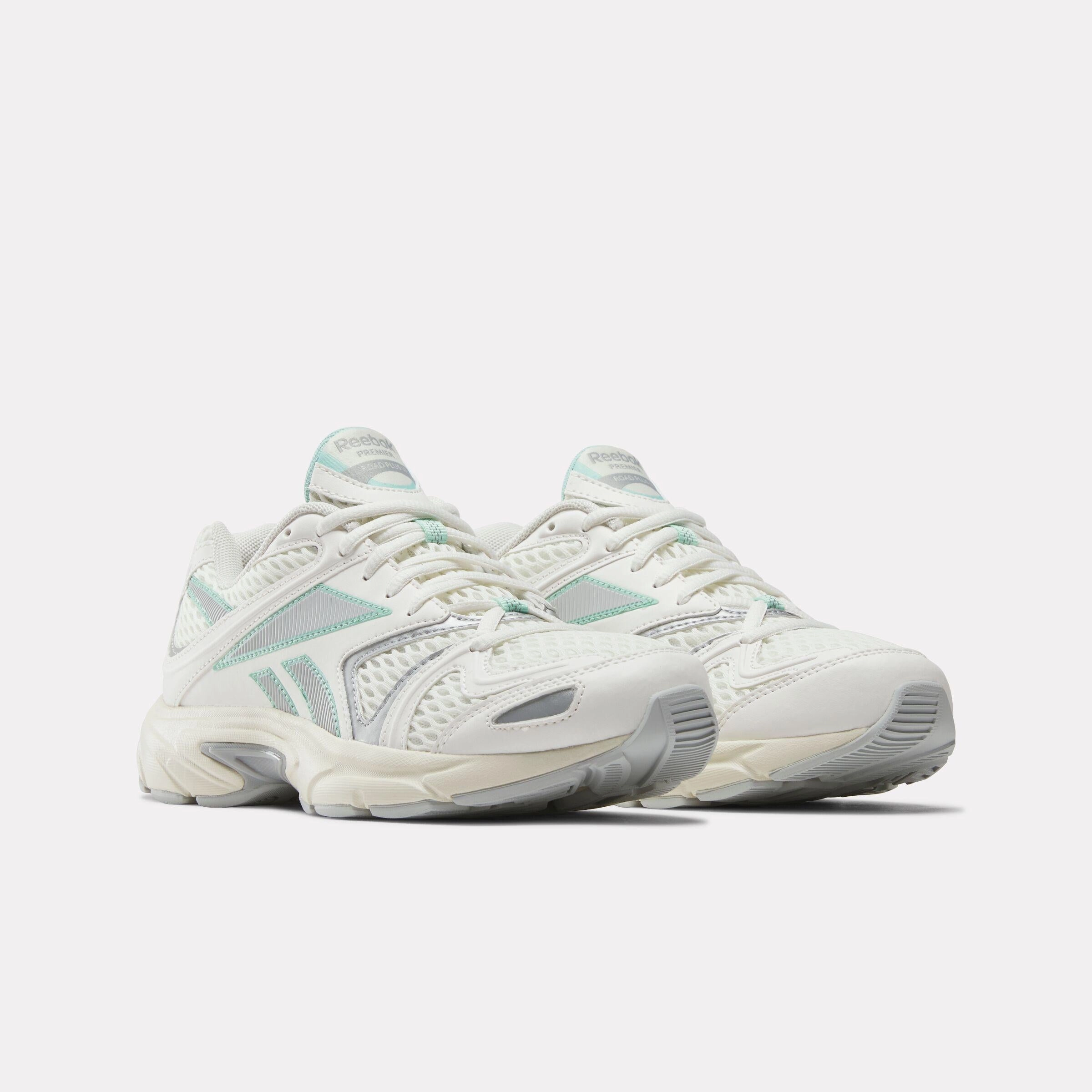 City Ease Reebok Footwear Women Reebok Premier Road Plus VI Shoes CHALK/GREY 1/GLITCH AQUA