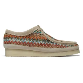 Clarks Wallabee Shoes - Multi Raffia Active Fit Free Motion