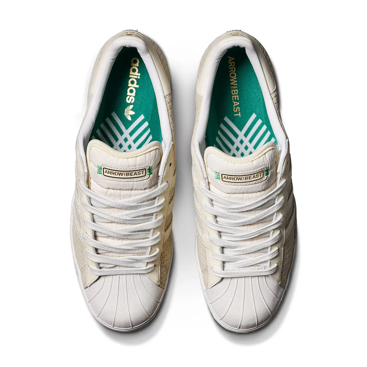 Classic Edge Adidas x Arrow & Beast Superstar ADV Shoes - Wonder White/Crystal White
