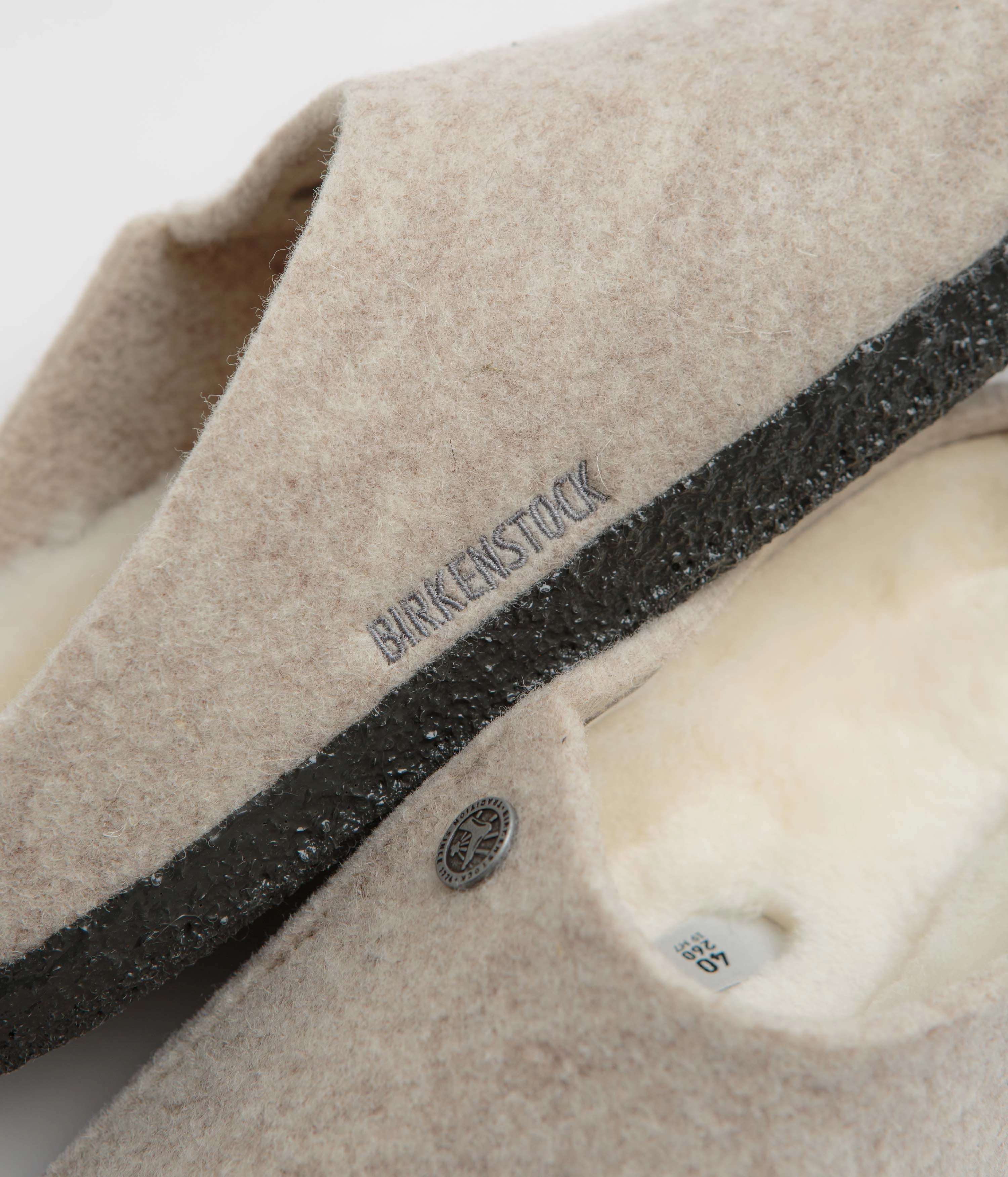 Classic Fit Birkenstock Zermatt Shearling Felt Slippers - Eggnog