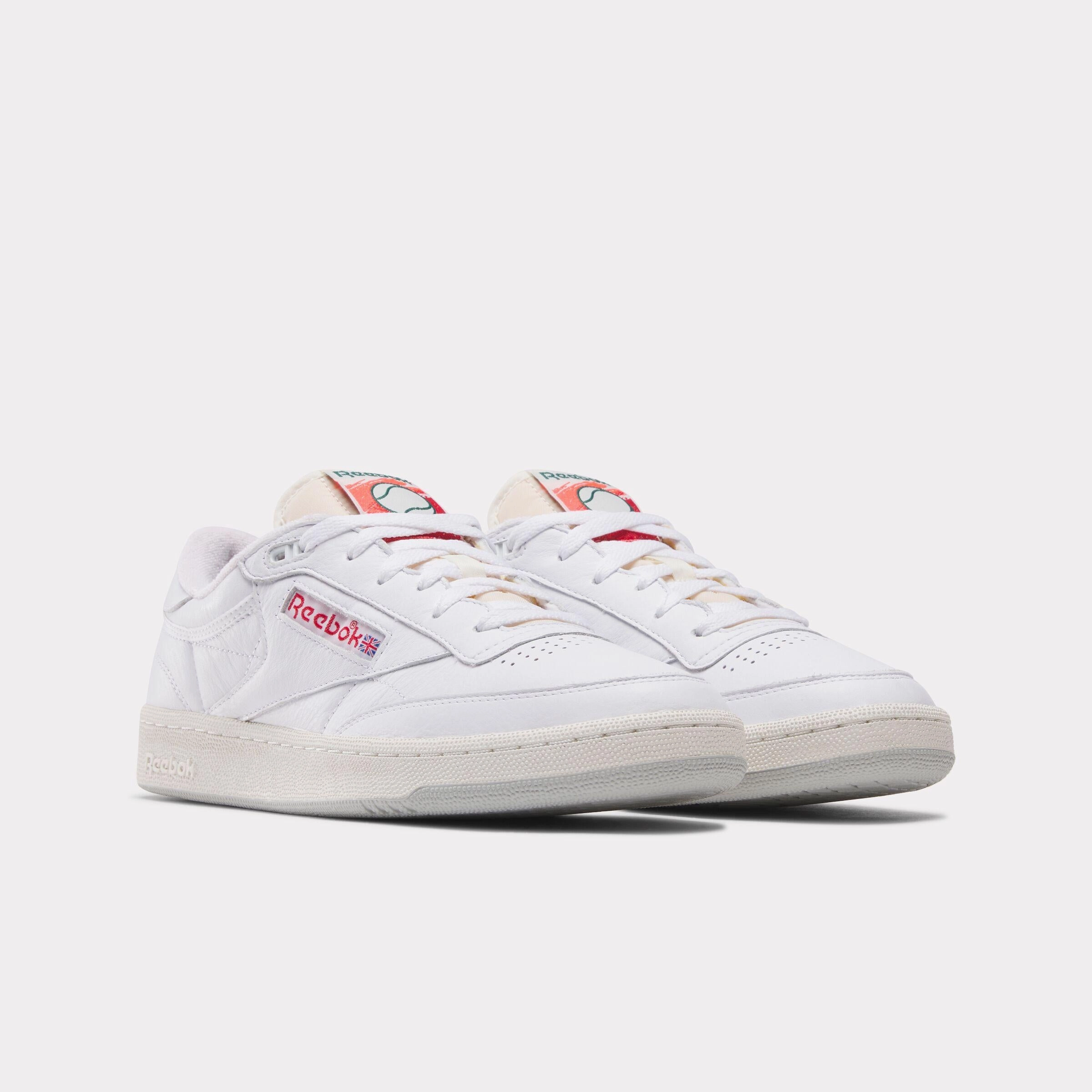 Cloud Glide Reebok Footwear Men Club C 85 Vintage Shoes WHITE/CHALK/VECTORRED