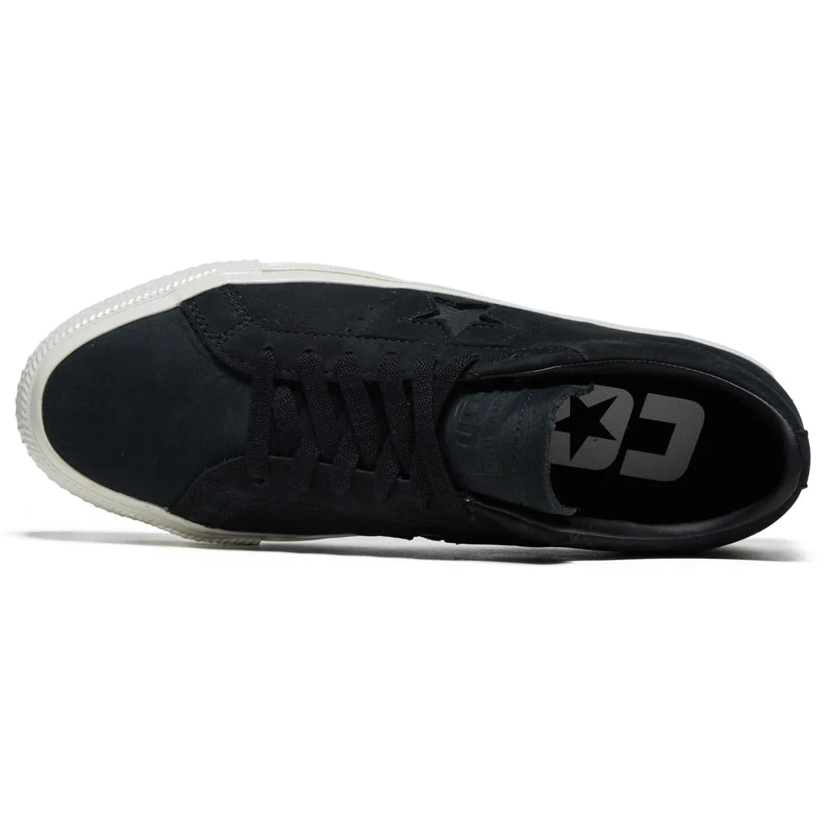 Converse One Star Pro Ox Shoes - Black/Black/Egret Lightweight Feel