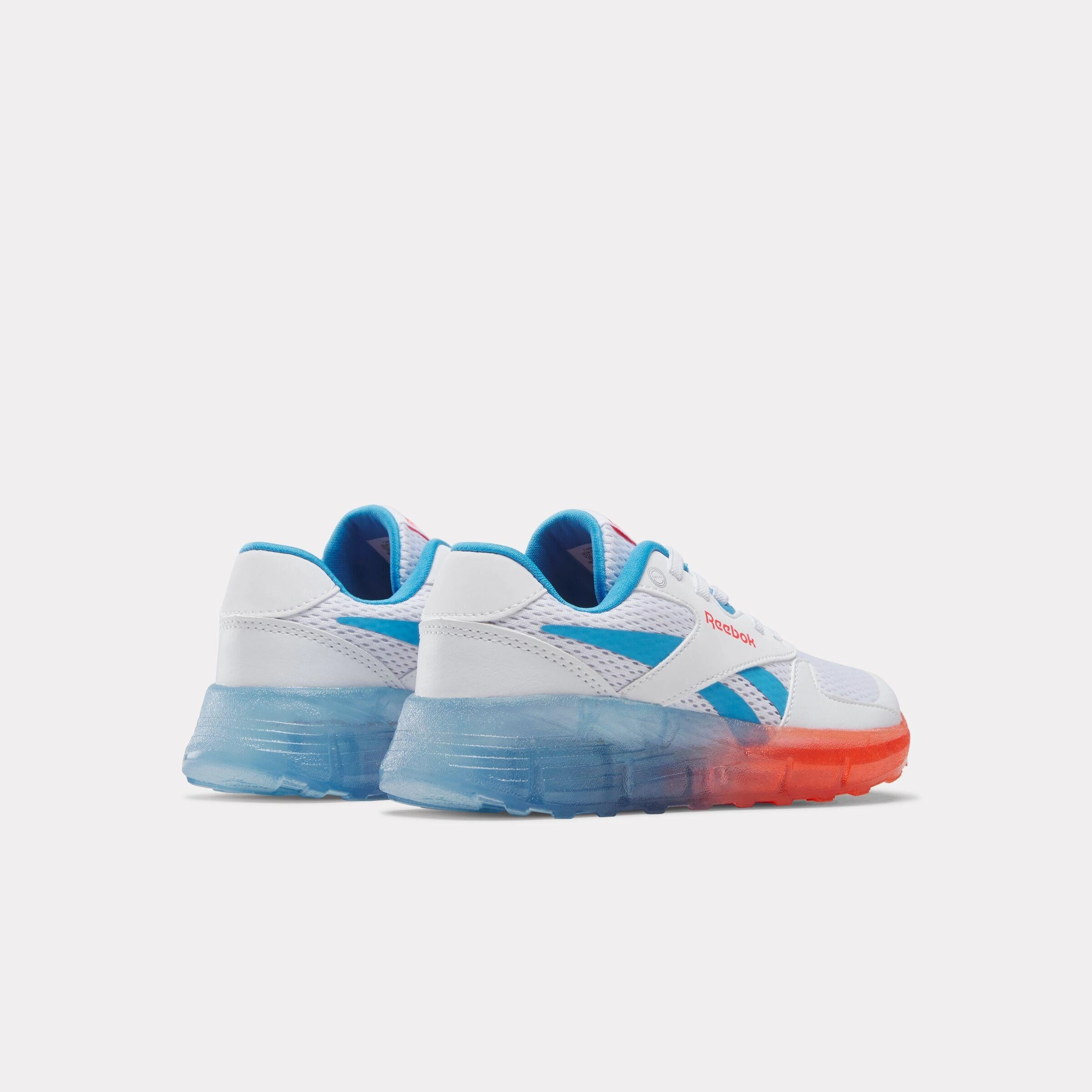 Cushioned Collar Pad Design Technology Reebok Footwear Kids Zig 'n Glow 2 Elastic Lace Shoes - Pre-School FTWRWHITE/ENERGYRED/ALWAYSBLUE