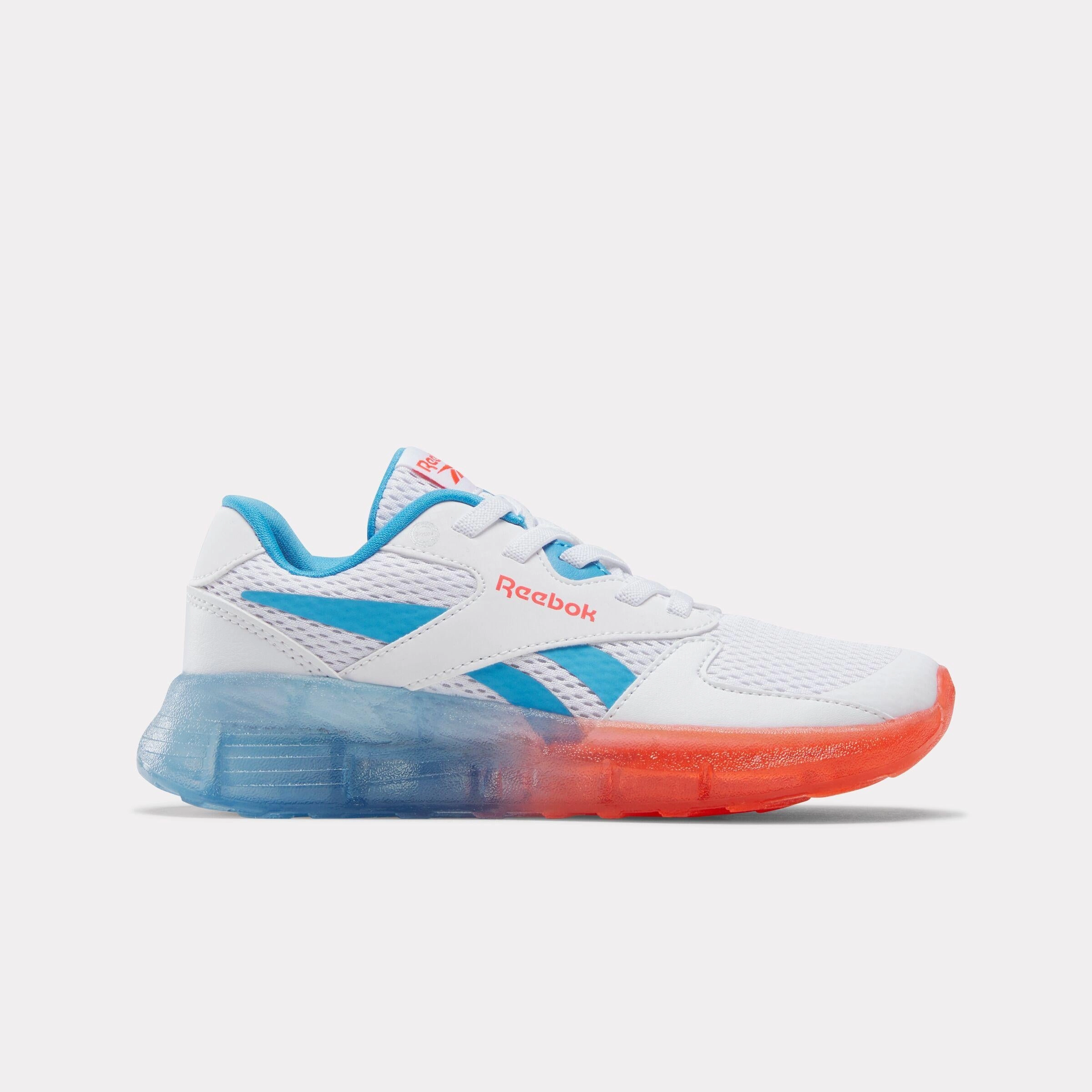 indoor sole Reebok Footwear Kids Zig 'n Glow 2 Elastic Lace Shoes - Pre-School FTWRWHITE/ENERGYRED/ALWAYSBLUE