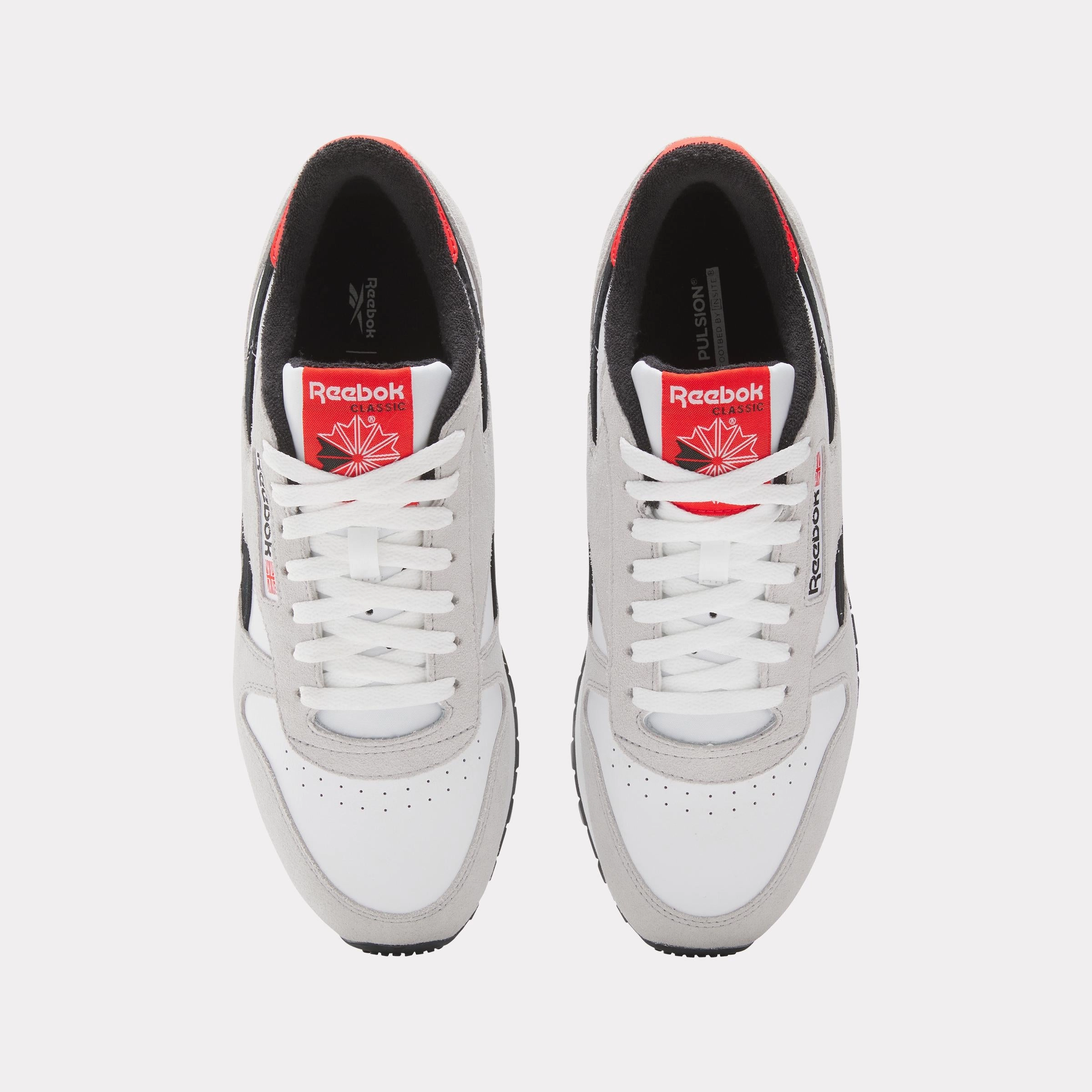 Easy Step Reebok Footwear Men Classic Leather Shoes WHITE/MIST GREY/BLACK