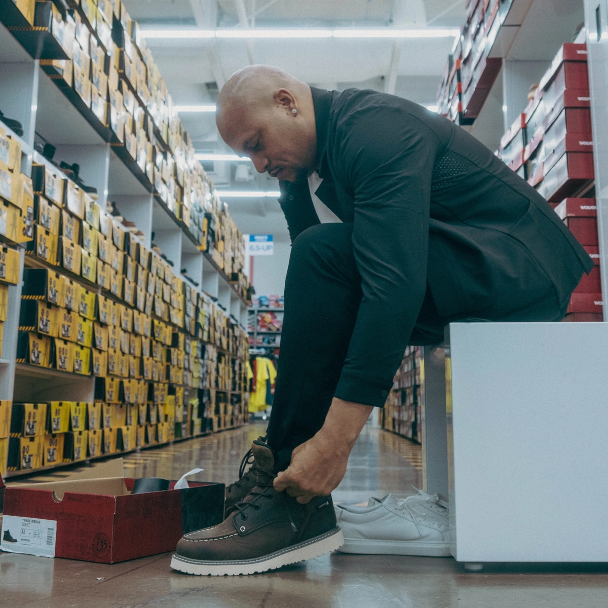 Elastic Straps Trade Wedge Moc Toe WP Wide - Mens