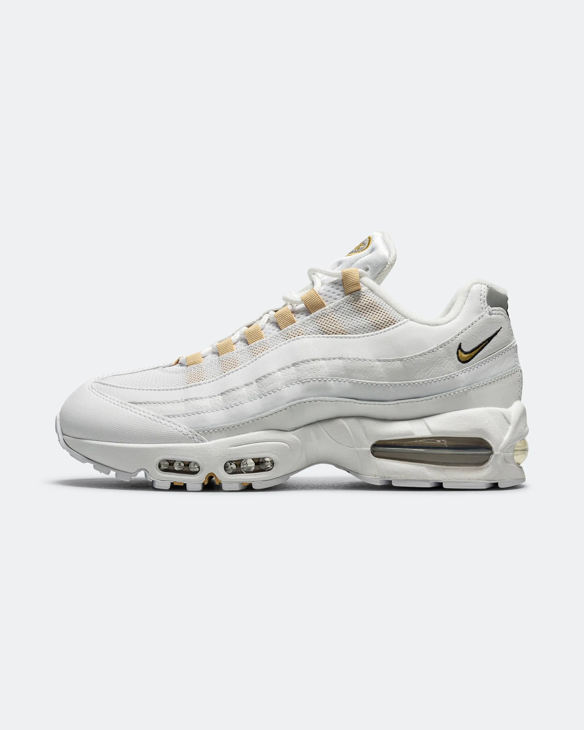 Air Max 95 Big Bubble - White/Metallic Gold-Black-Pearl Grey Upgraded wear