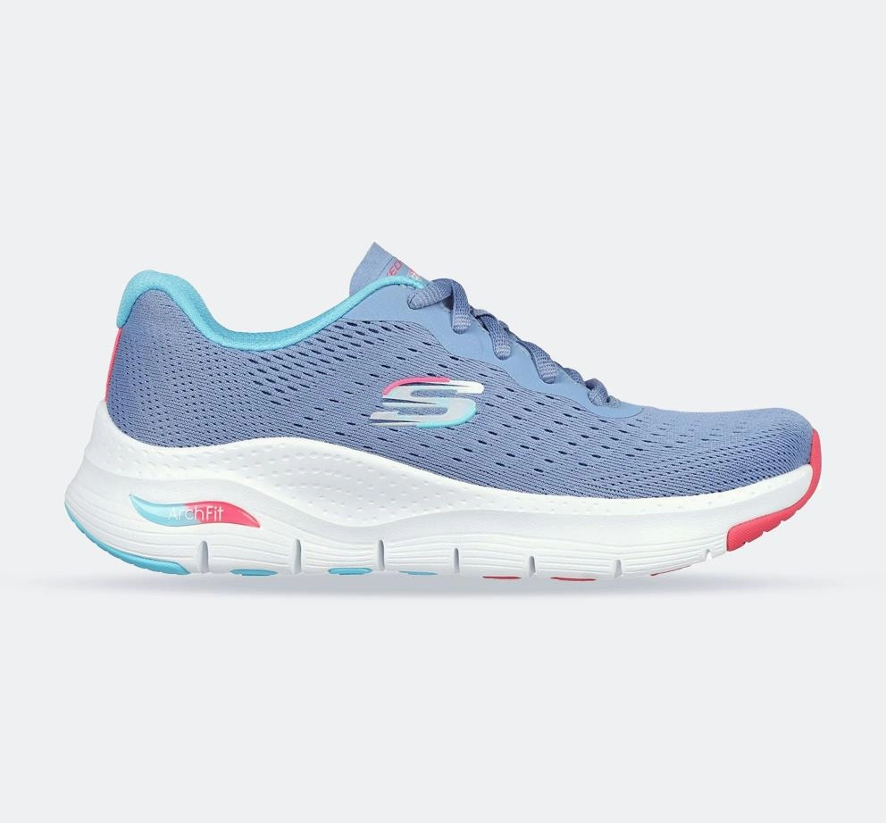 Engineered fit Women's Wide Fit Skechers 149722 Arch Fit Infinity Cool Sneakers - Blue/Multi
