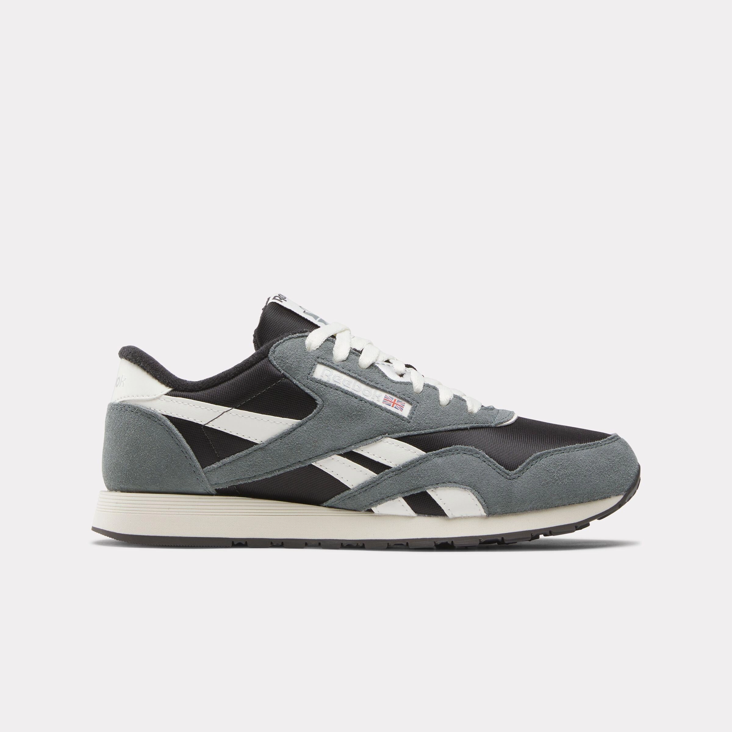 Reebok Footwear Men Classic Nylon Shoes WASHED BLACK/DARK FOG/CHALK Heat Step