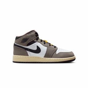 Urban Pace bike ride Kids Air Jordan 1 Mid SE 'Cave Stone'