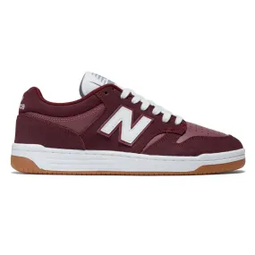 New Balance 480 Shoes - Monarch Burgundy/White Performance Ride Skate Comfort Fit