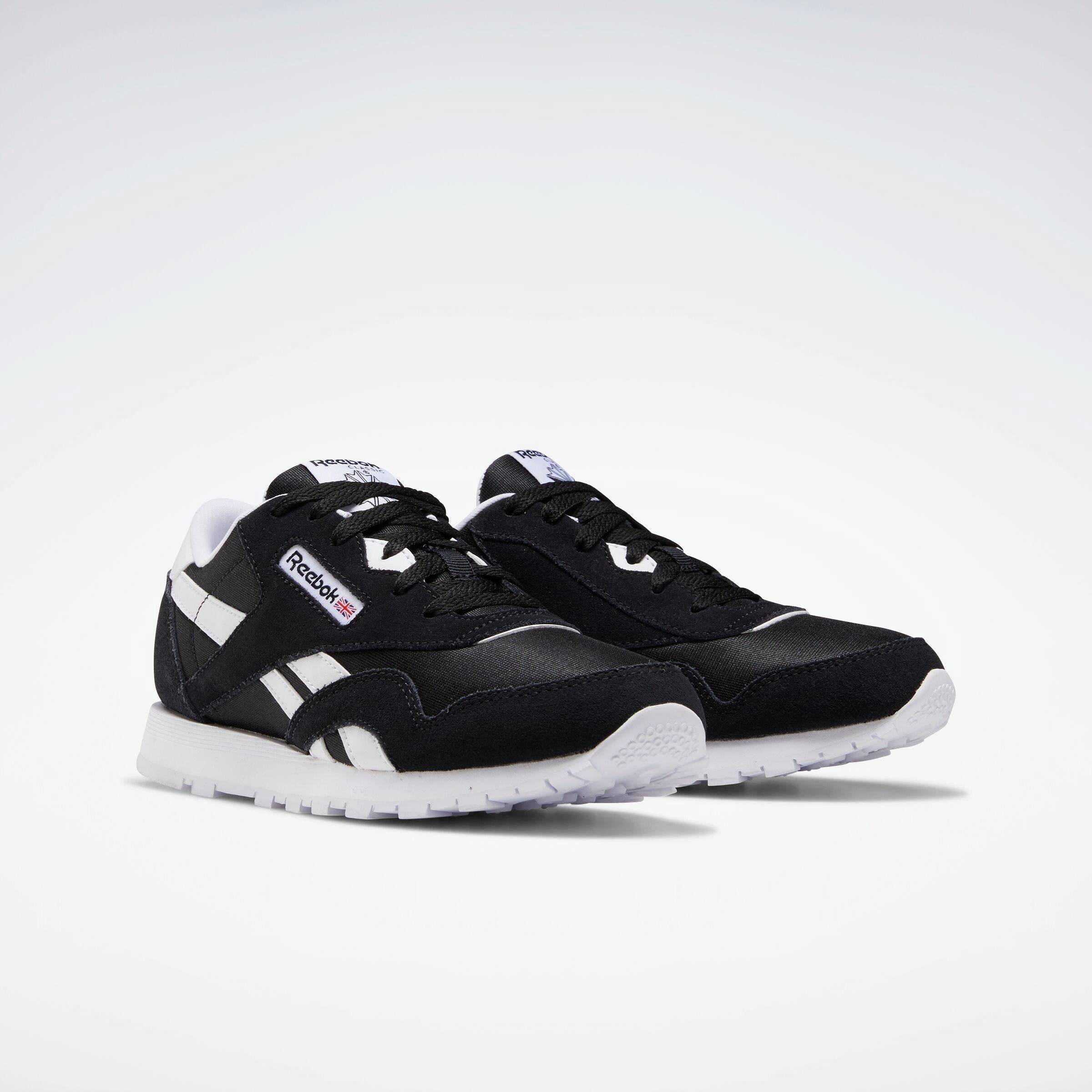 Flex Fit Reebok Footwear Kids Classic Nylon Shoes BLACK/BLACK/WHITE