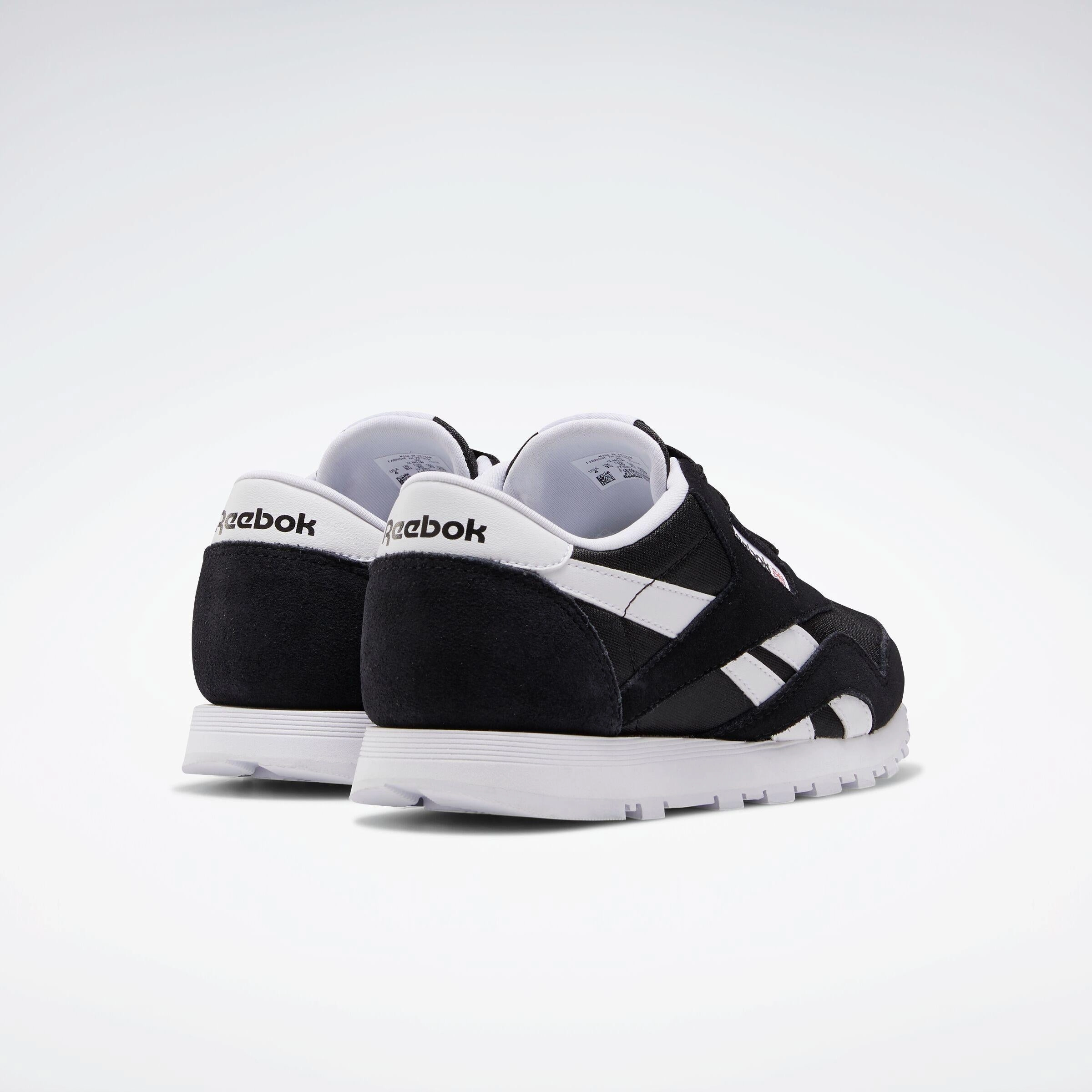 Flex Fit Reebok Footwear Kids Classic Nylon Shoes BLACK/BLACK/WHITE