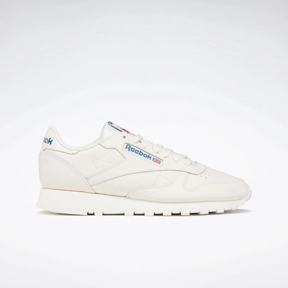 Comfortable Sole Reebok Footwear Men Classic Leather Shoes CHALK/VECBLU/VECRED