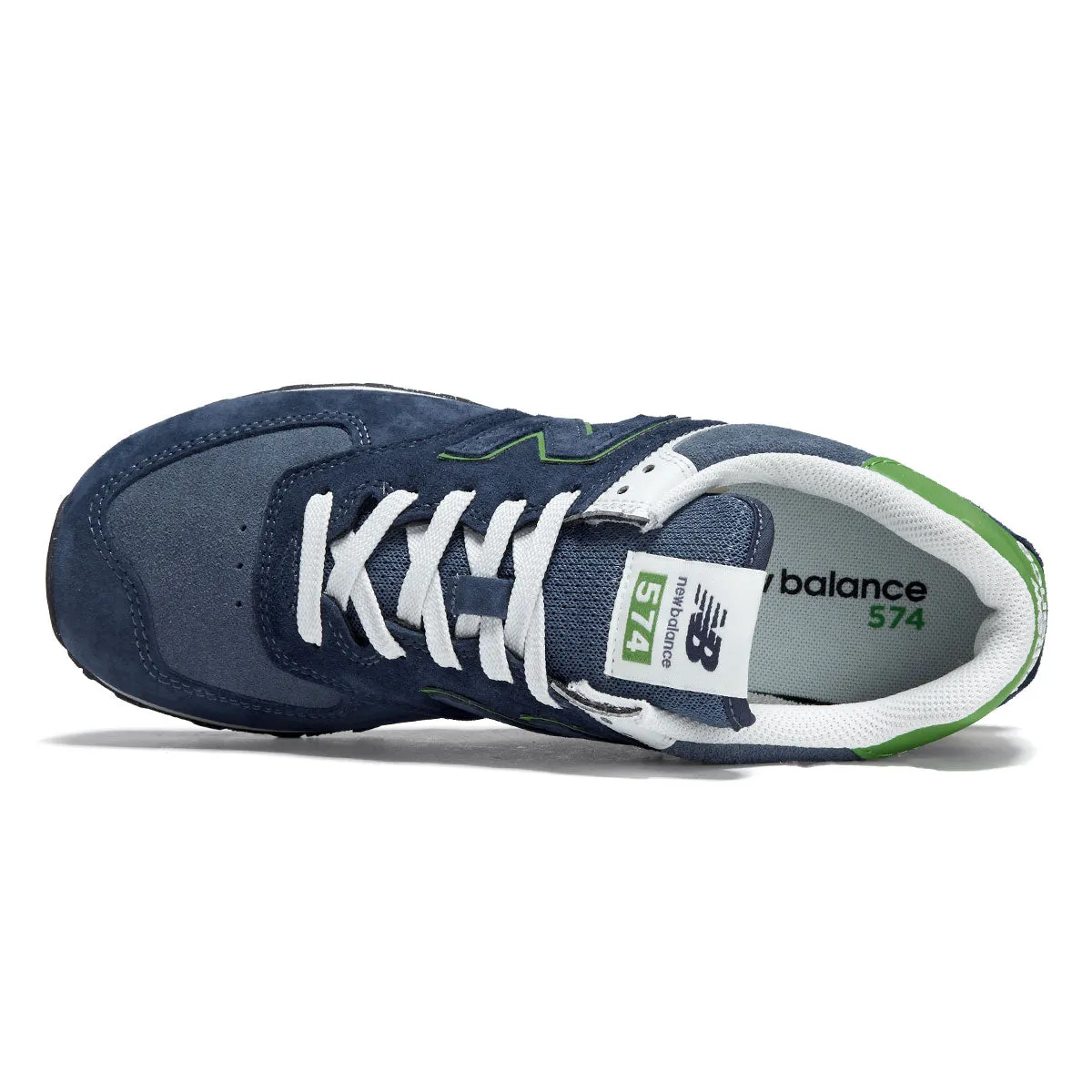 Go Further New Balance 574 Shoes - Navy/Alpine Green