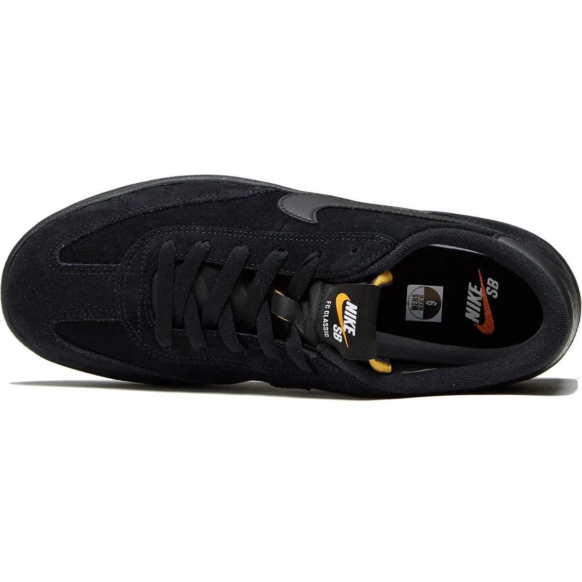 Grip Pace Nike SB FC Classic Shoes - Black/Black/Vivid Orange