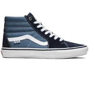 Vans Skate Sk8-Hi Shoes - Navy/White Premium Wear Freestyle Fit