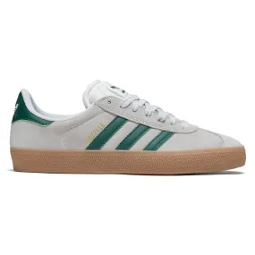 Hardwearing Sole Adidas Gazelle ADV Shoes - Crystal White/Crystal White/Gum