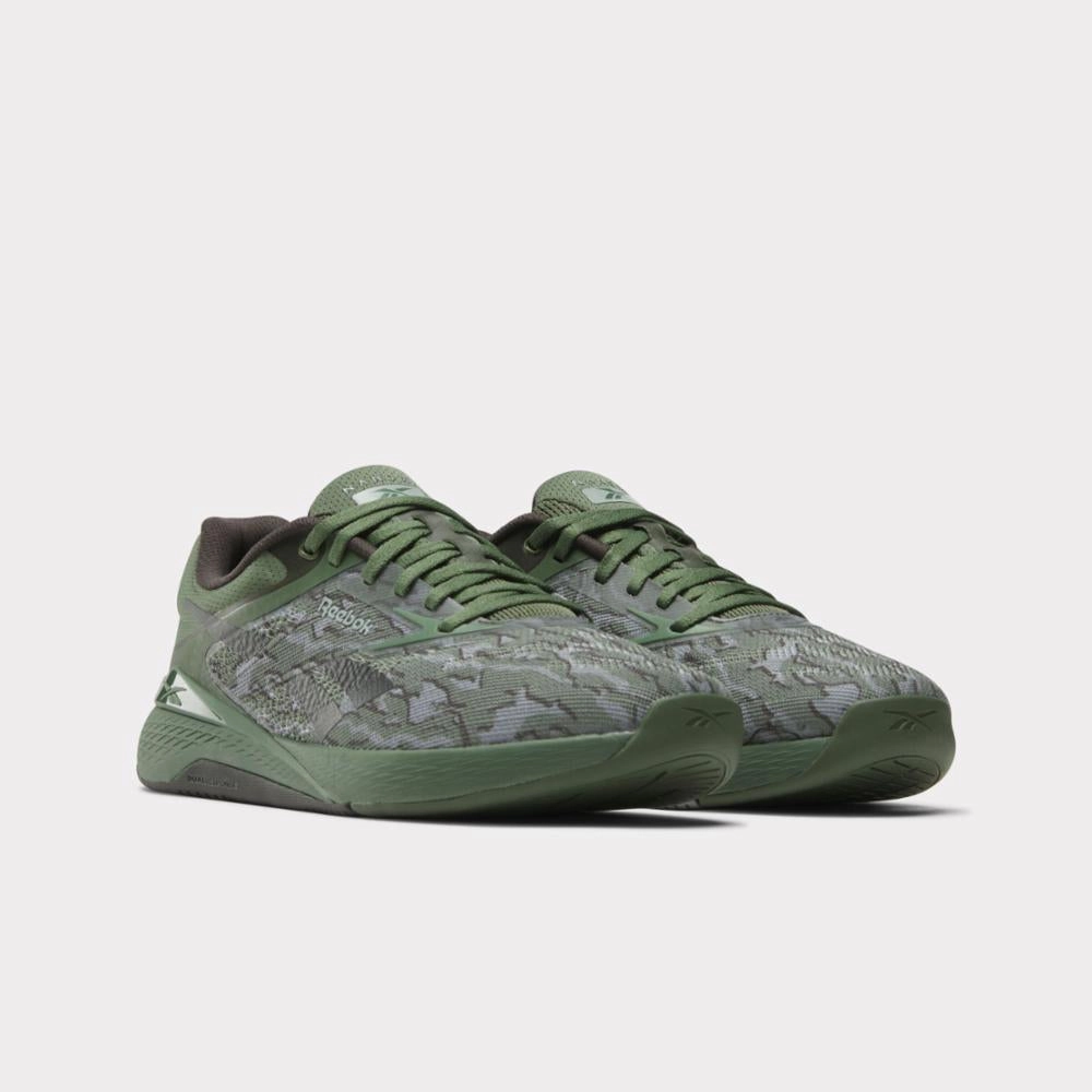 Grip Flex Reebok Footwear Men Nano X5 Training Shoes BREAKAWAY GREEN/WASHED BLACK/G